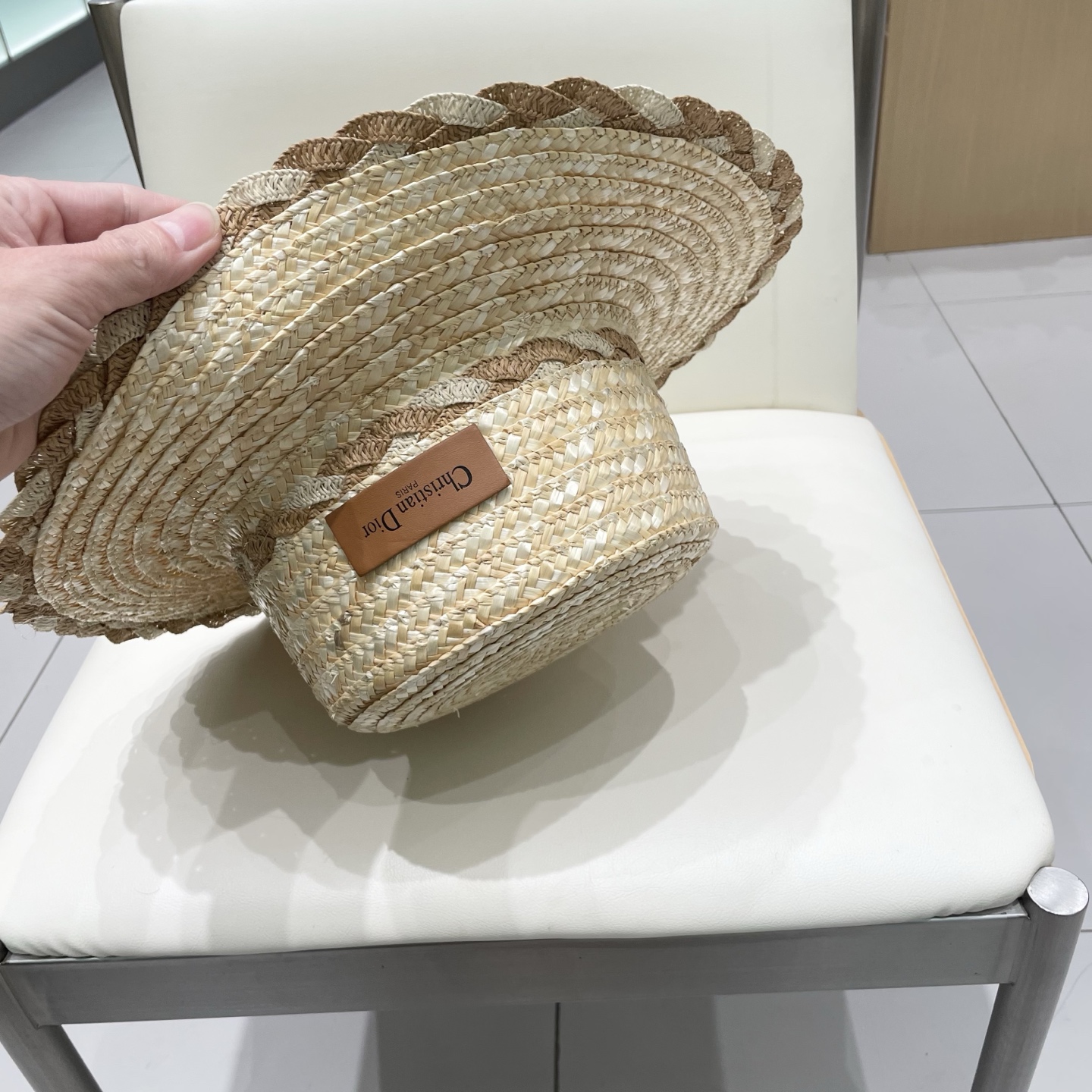   Dior迪奥25新款草帽，麦杆草拼接，头围57cm，超级名媛气质，