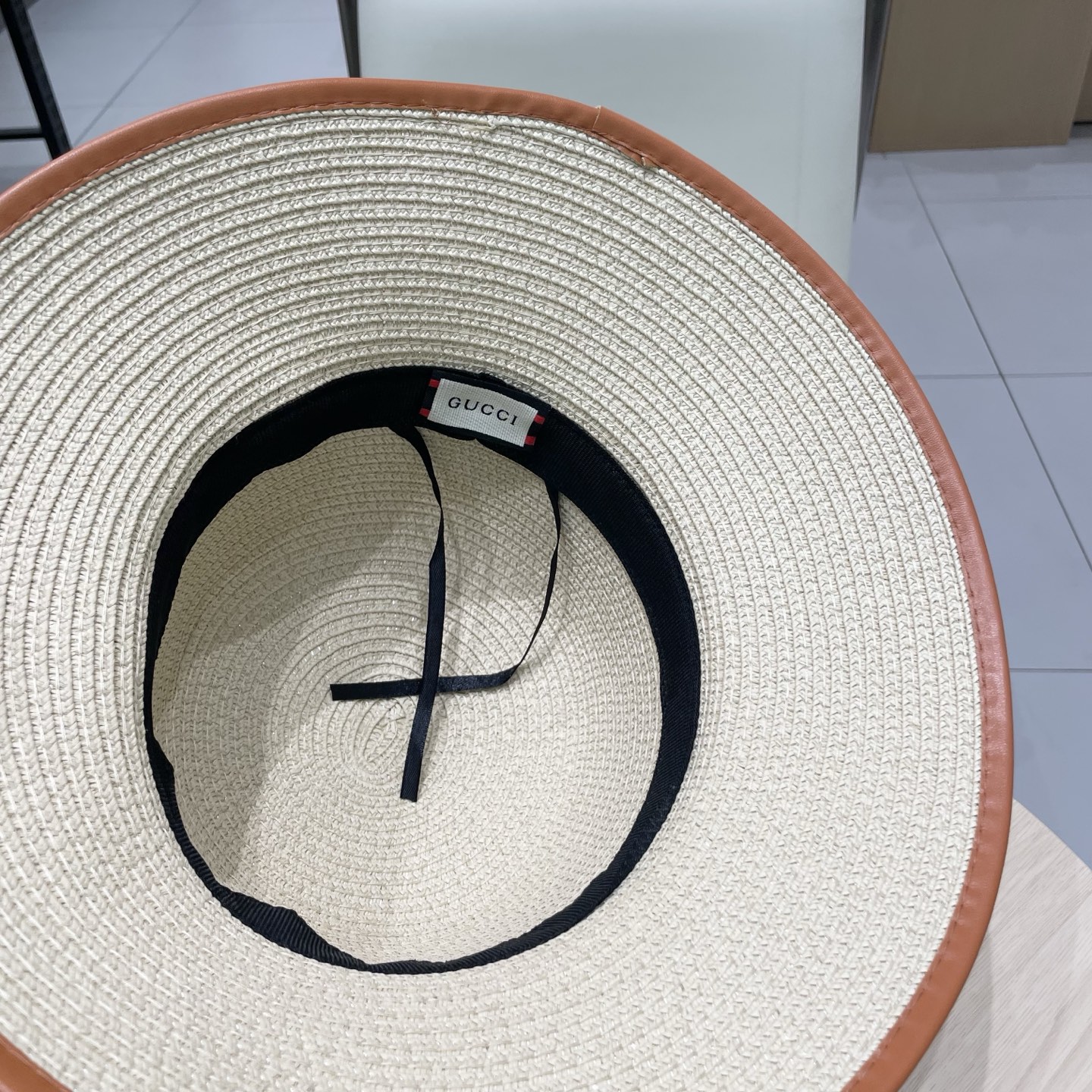  Gucci古奇新款圆顶帽，遮阳草帽，防紫外线帽檐，头围57cm