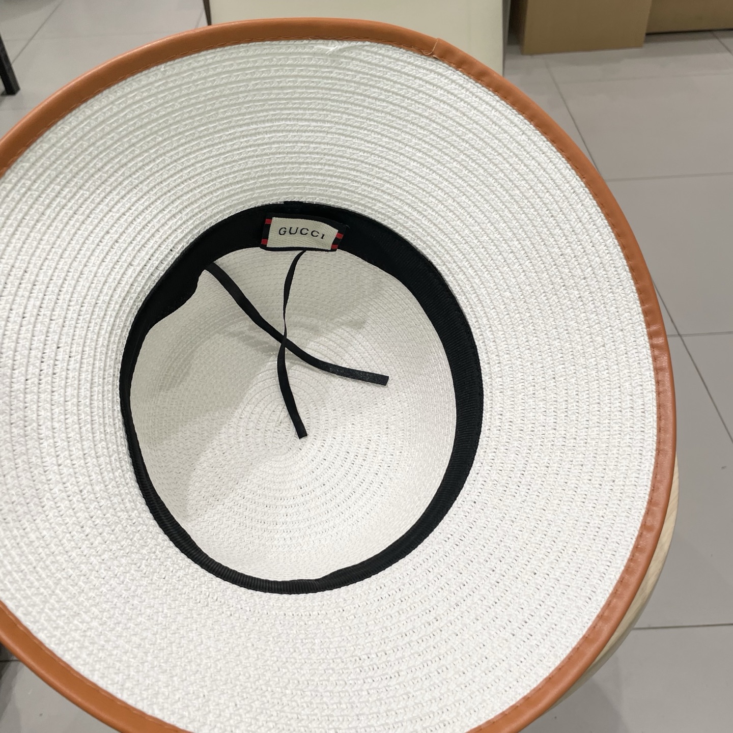  Gucci古奇新款圆顶帽，遮阳草帽，防紫外线帽檐，头围57cm