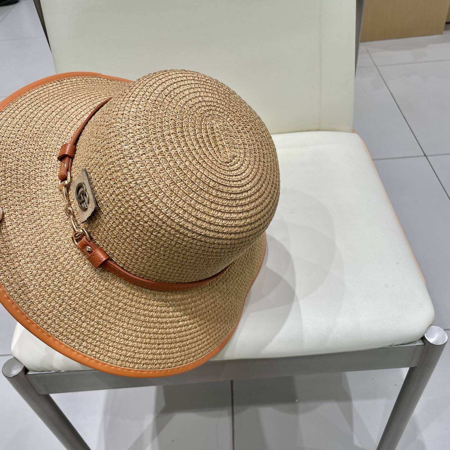  Gucci古奇新款圆顶帽，遮阳草帽，防紫外线帽檐，头围57cm