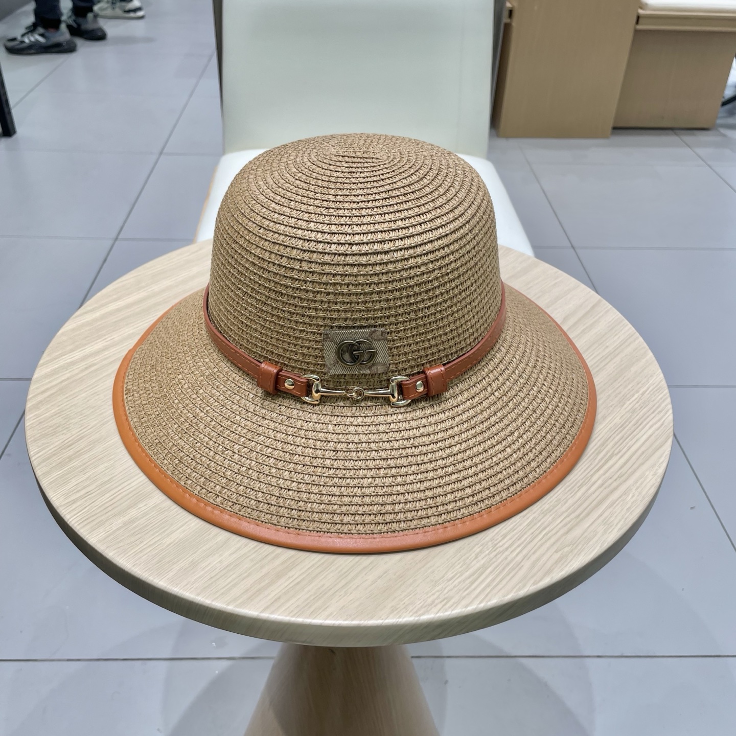  Gucci古奇新款圆顶帽，遮阳草帽，防紫外线帽檐，头围57cm