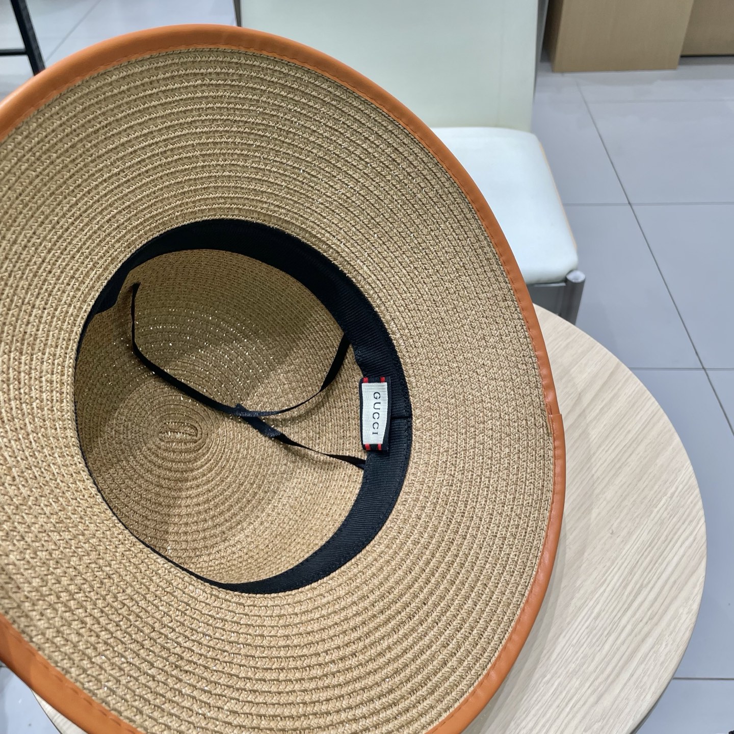  Gucci古奇新款圆顶帽，遮阳草帽，防紫外线帽檐，头围57cm