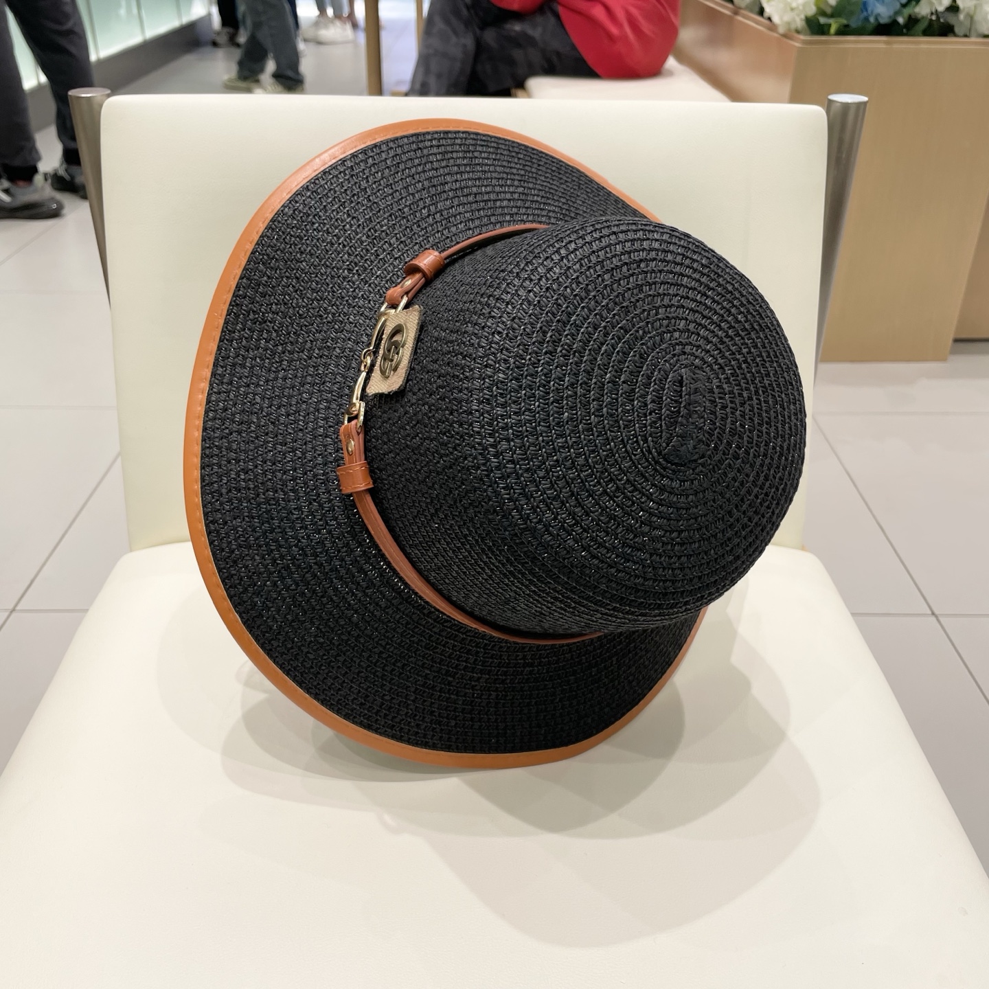  Gucci古奇新款圆顶帽，遮阳草帽，防紫外线帽檐，头围57cm