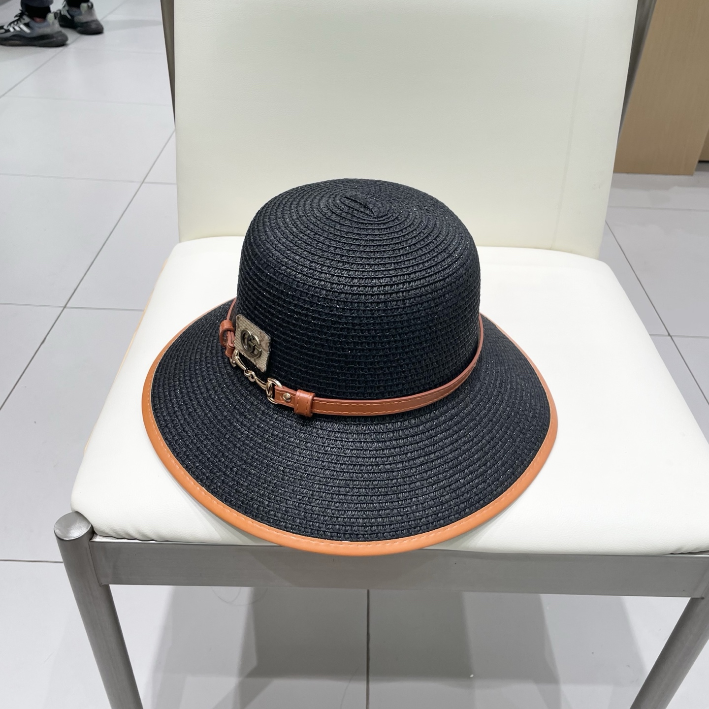  Gucci古奇新款圆顶帽，遮阳草帽，防紫外线帽檐，头围57cm