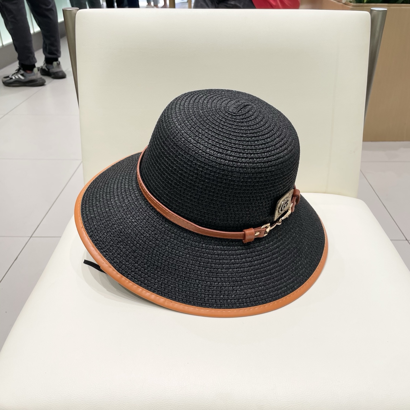  Gucci古奇新款圆顶帽，遮阳草帽，防紫外线帽檐，头围57cm