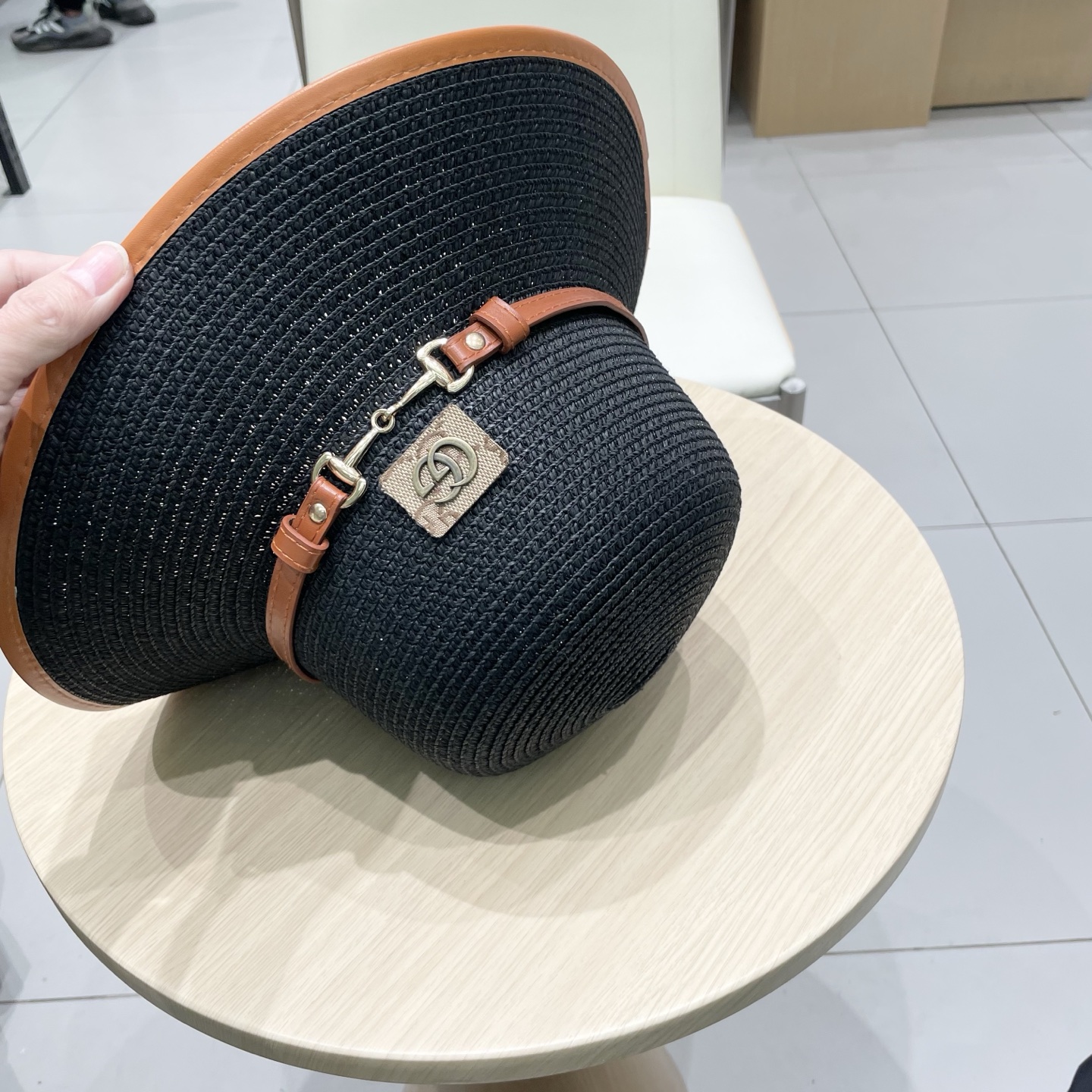  Gucci古奇新款圆顶帽，遮阳草帽，防紫外线帽檐，头围57cm