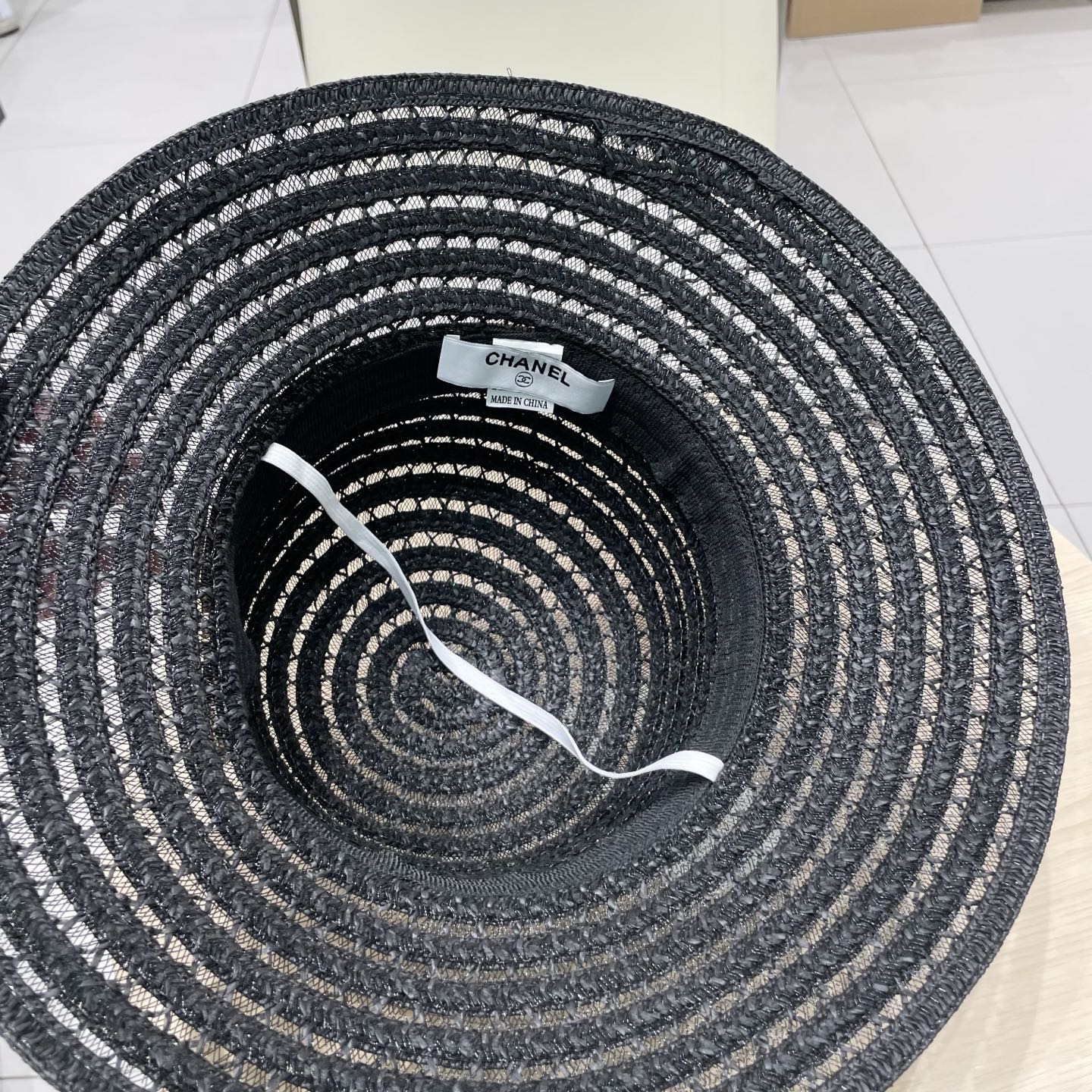  Chanel香奈儿圆顶镂空礼帽，草帽，超重工定制，头围57cm