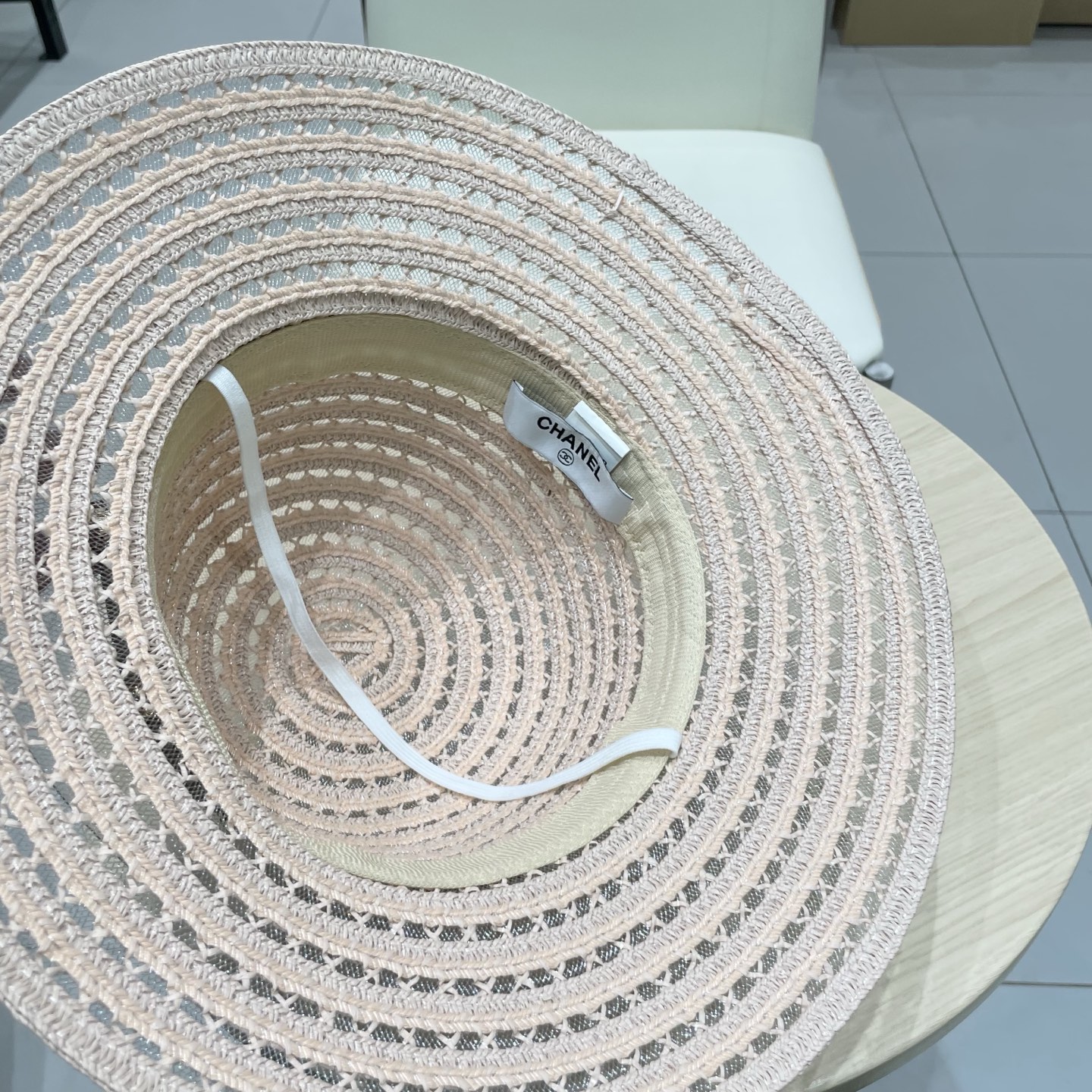  Chanel香奈儿圆顶镂空礼帽，草帽，超重工定制，头围57cm