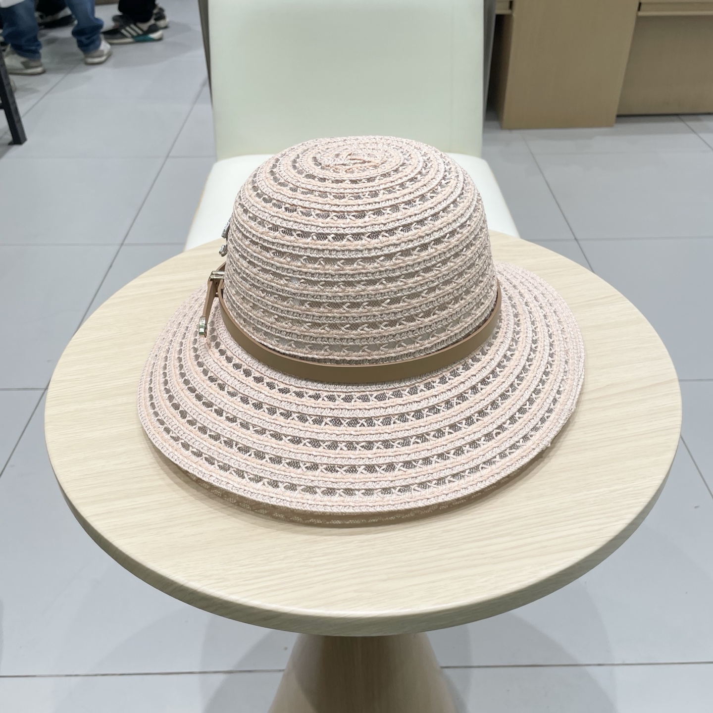  Chanel香奈儿圆顶镂空礼帽，草帽，超重工定制，头围57cm