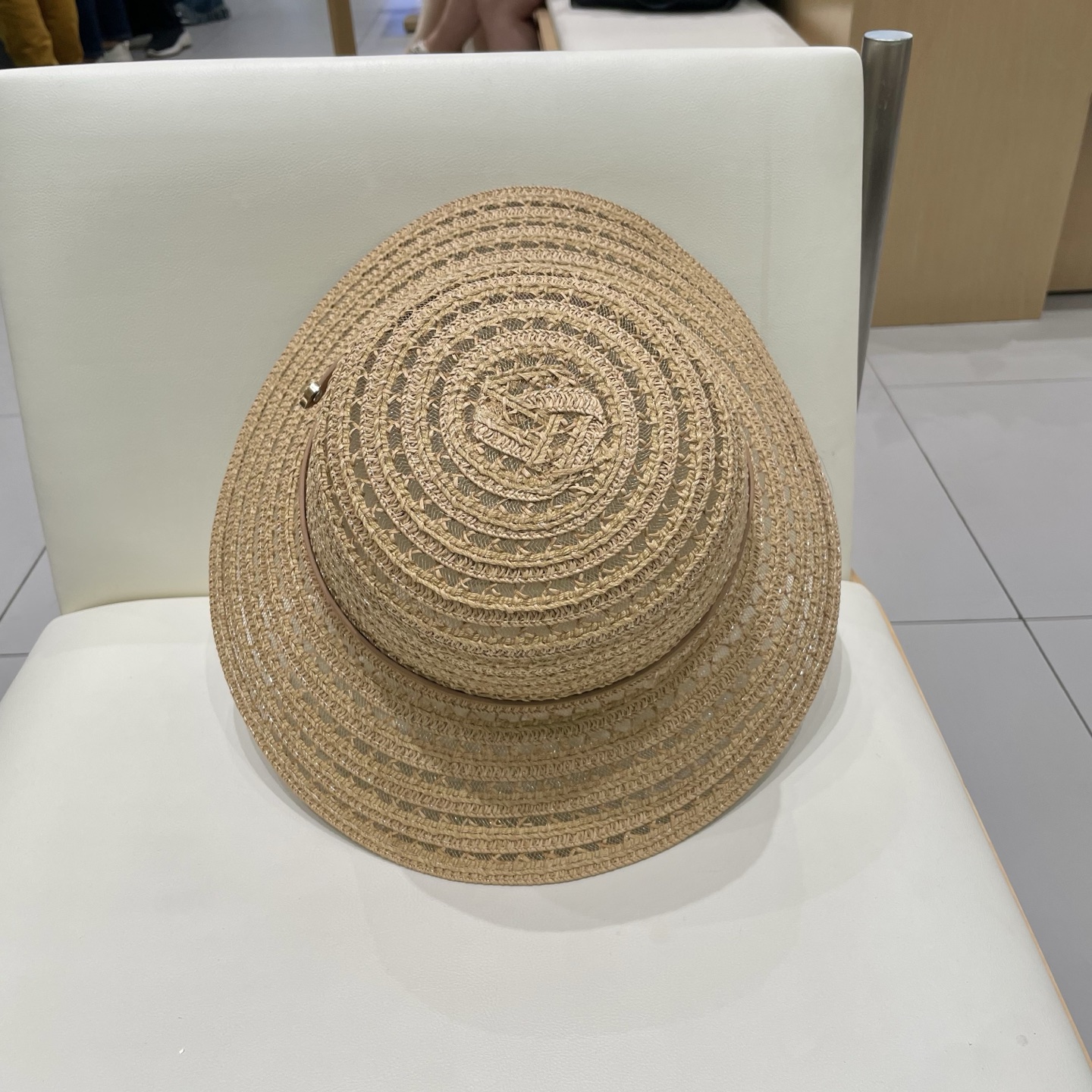  Chanel香奈儿圆顶镂空礼帽，草帽，超重工定制，头围57cm