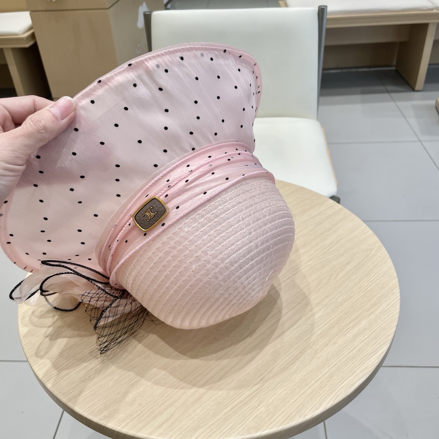  celine塞琳圆顶帽子女夏季田园风百搭逛街遮阳帽花朵优雅可折叠太阳帽女盆帽
