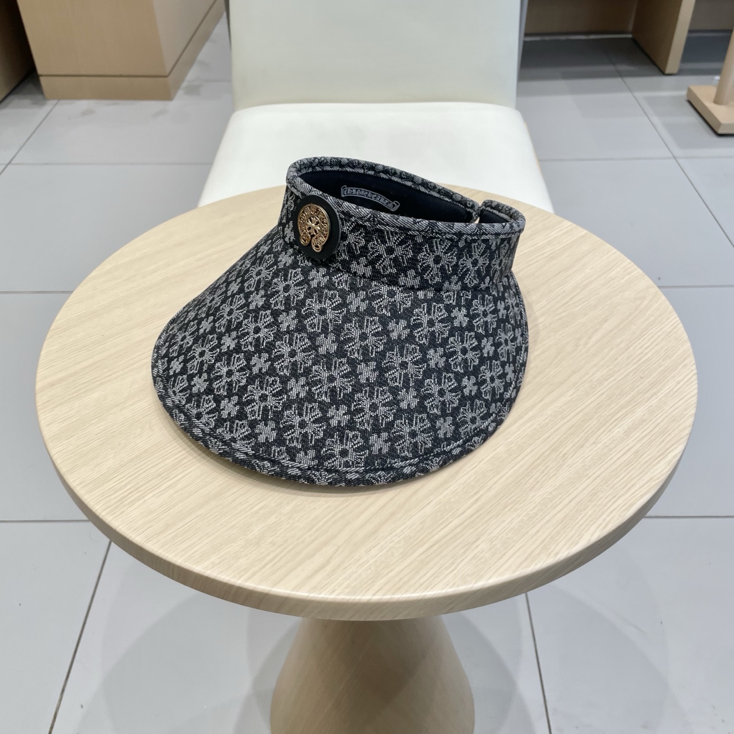  克罗心十字架空顶帽夏季网红同款大檐遮阳帽高级感显脸小防晒太阳帽