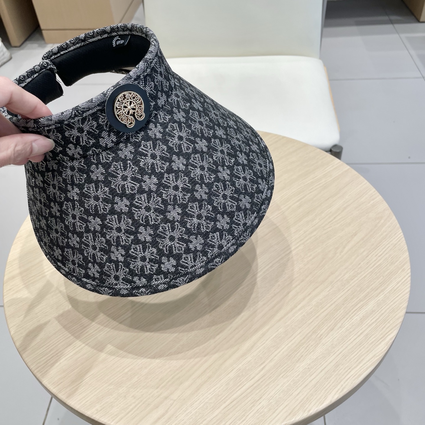  克罗心十字架空顶帽夏季网红同款大檐遮阳帽高级感显脸小防晒太阳帽