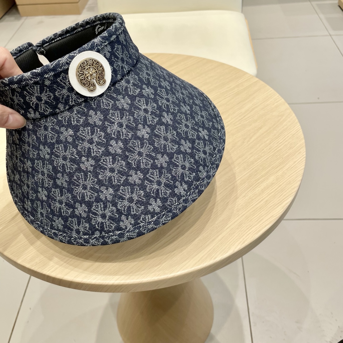  克罗心十字架空顶帽夏季网红同款大檐遮阳帽高级感显脸小防晒太阳帽