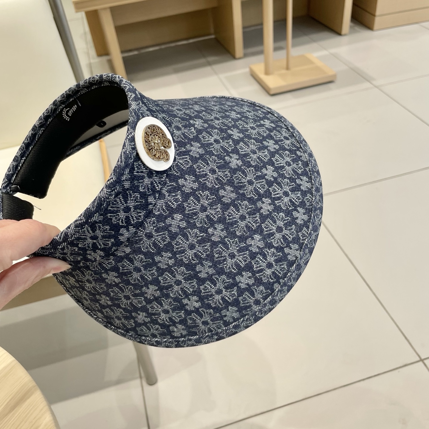  克罗心十字架空顶帽夏季网红同款大檐遮阳帽高级感显脸小防晒太阳帽