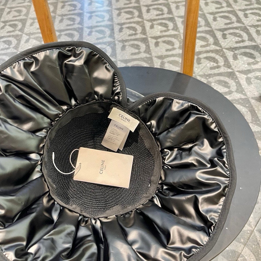  赛琳Celine帽子女夏季防晒遮阳防紫外线镂空渔夫帽户外百搭出游太阳帽大帽檐