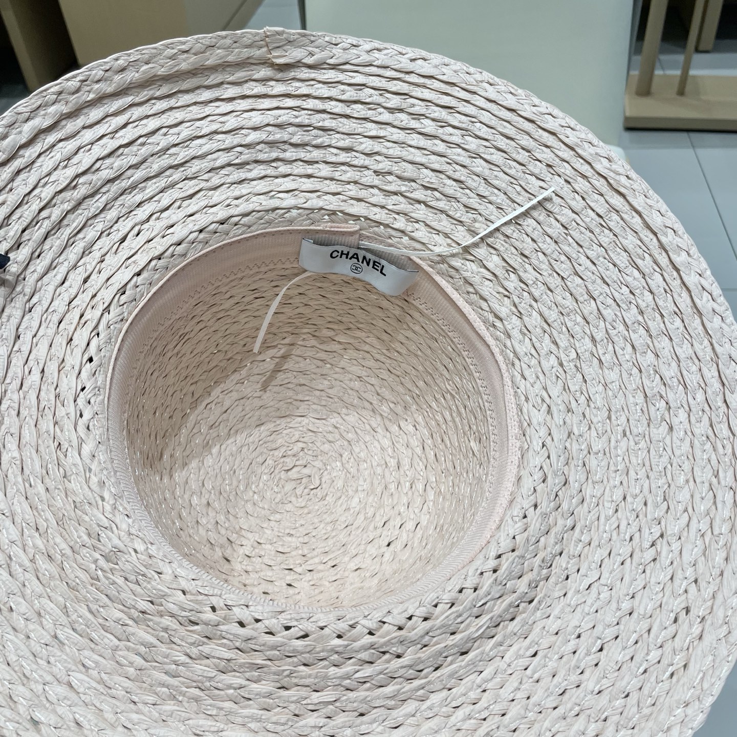  Chanel香奈儿草帽，丝带蝴蝶结盆帽，名媛风PP草帽，头围57c