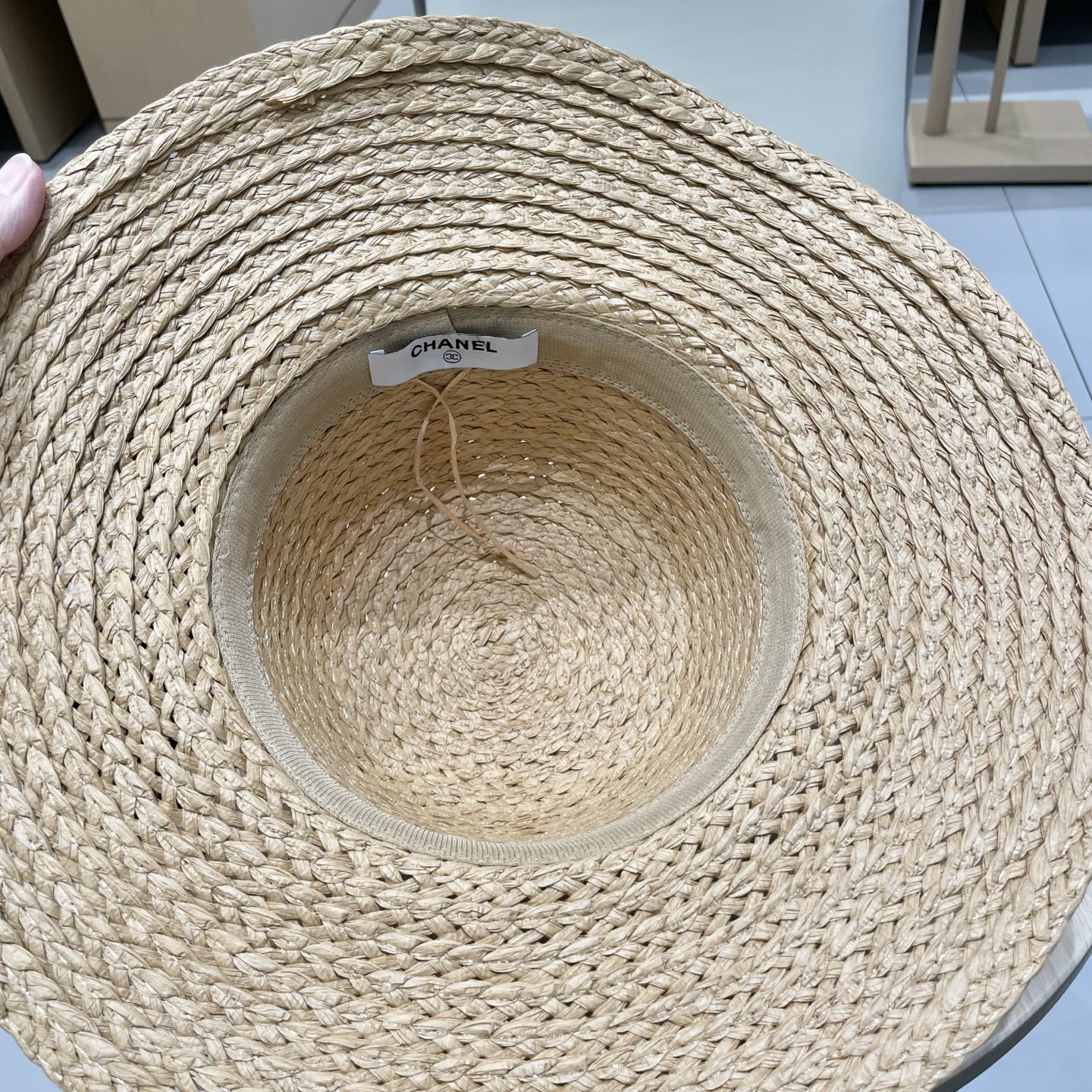  Chanel香奈儿草帽，丝带蝴蝶结盆帽，名媛风PP草帽，头围57c