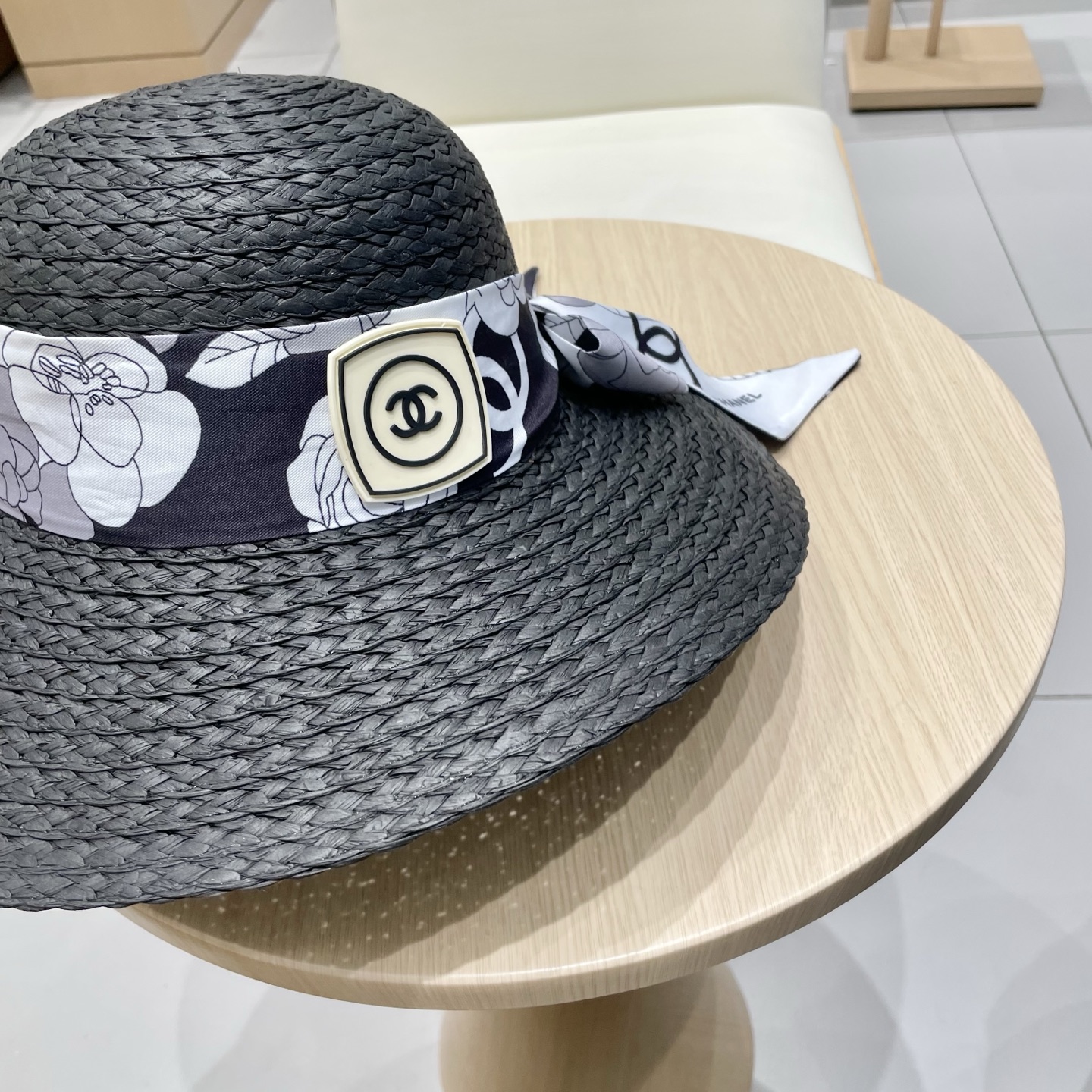  Chanel香奈儿草帽，丝带蝴蝶结盆帽，名媛风PP草帽，头围57c