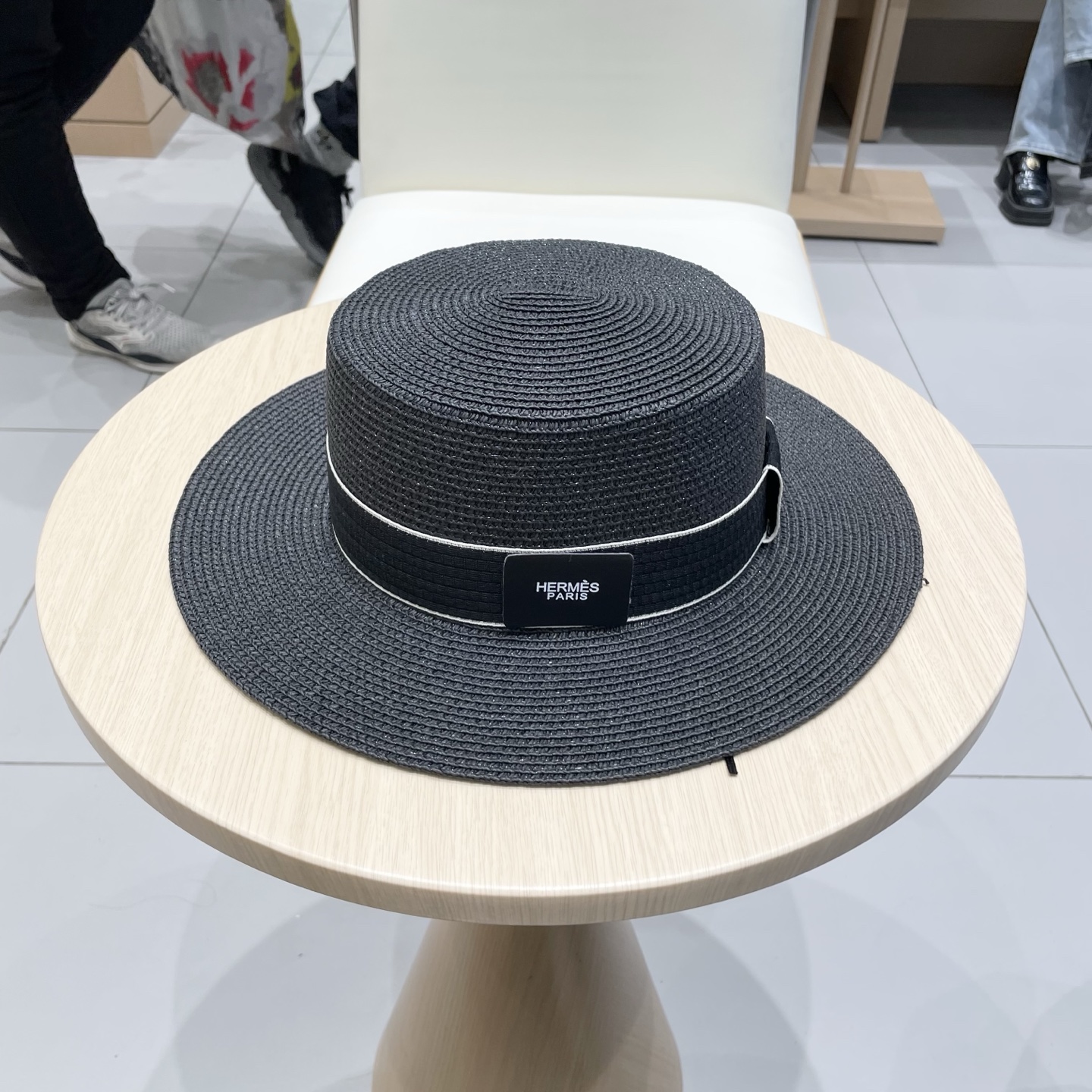  爱马仕新款草帽，平顶礼帽，头围57cm