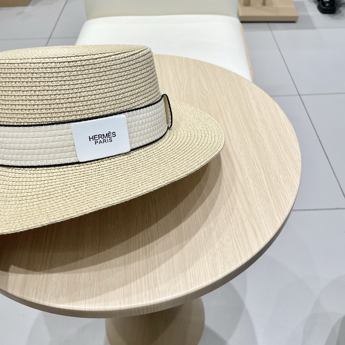  爱马仕新款草帽，平顶礼帽，头围57cm