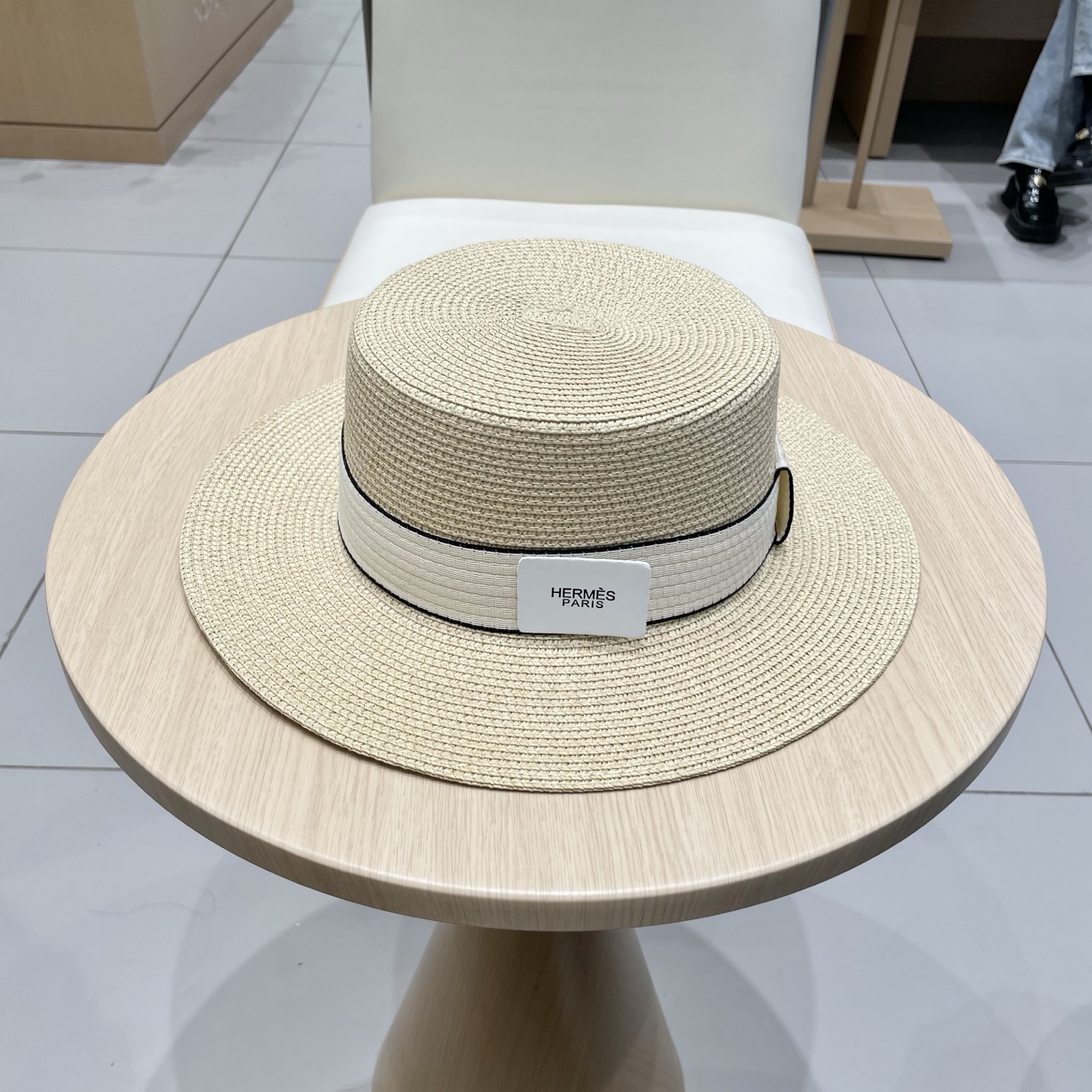  爱马仕新款草帽，平顶礼帽，头围57cm