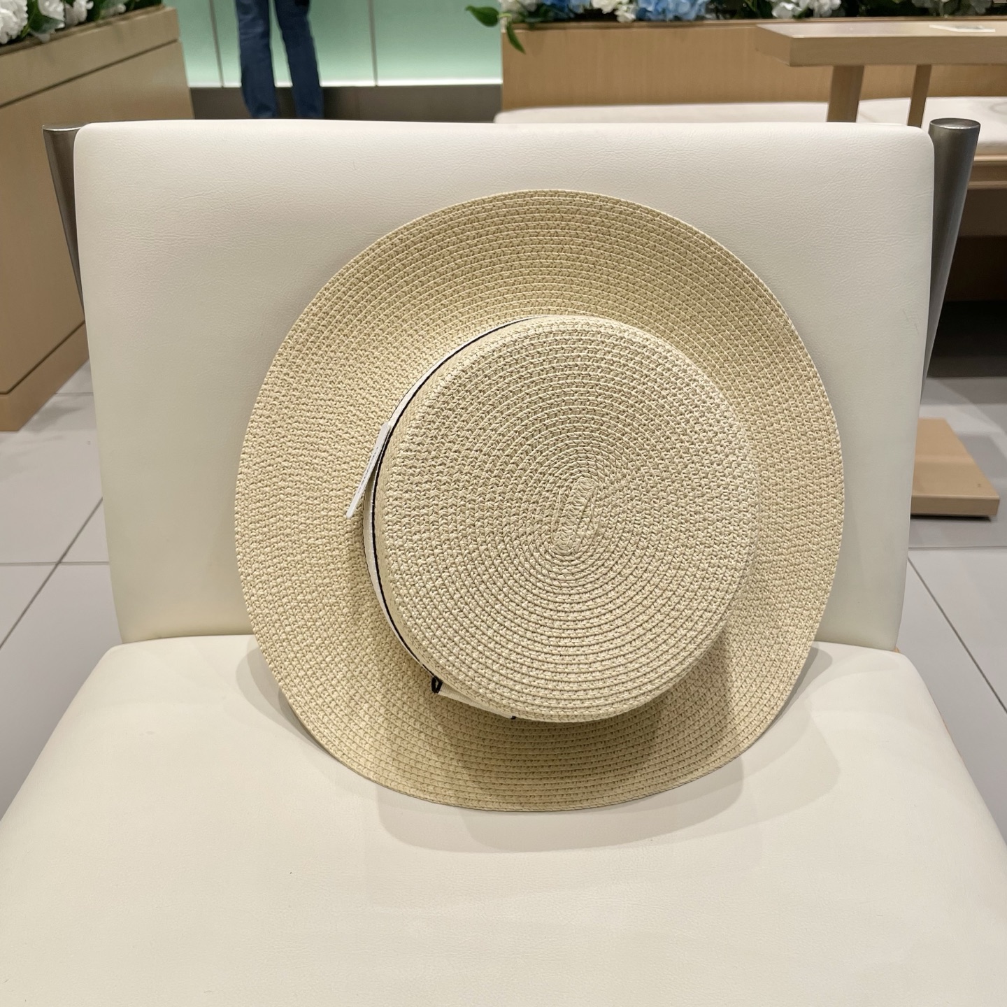  爱马仕新款草帽，平顶礼帽，头围57cm