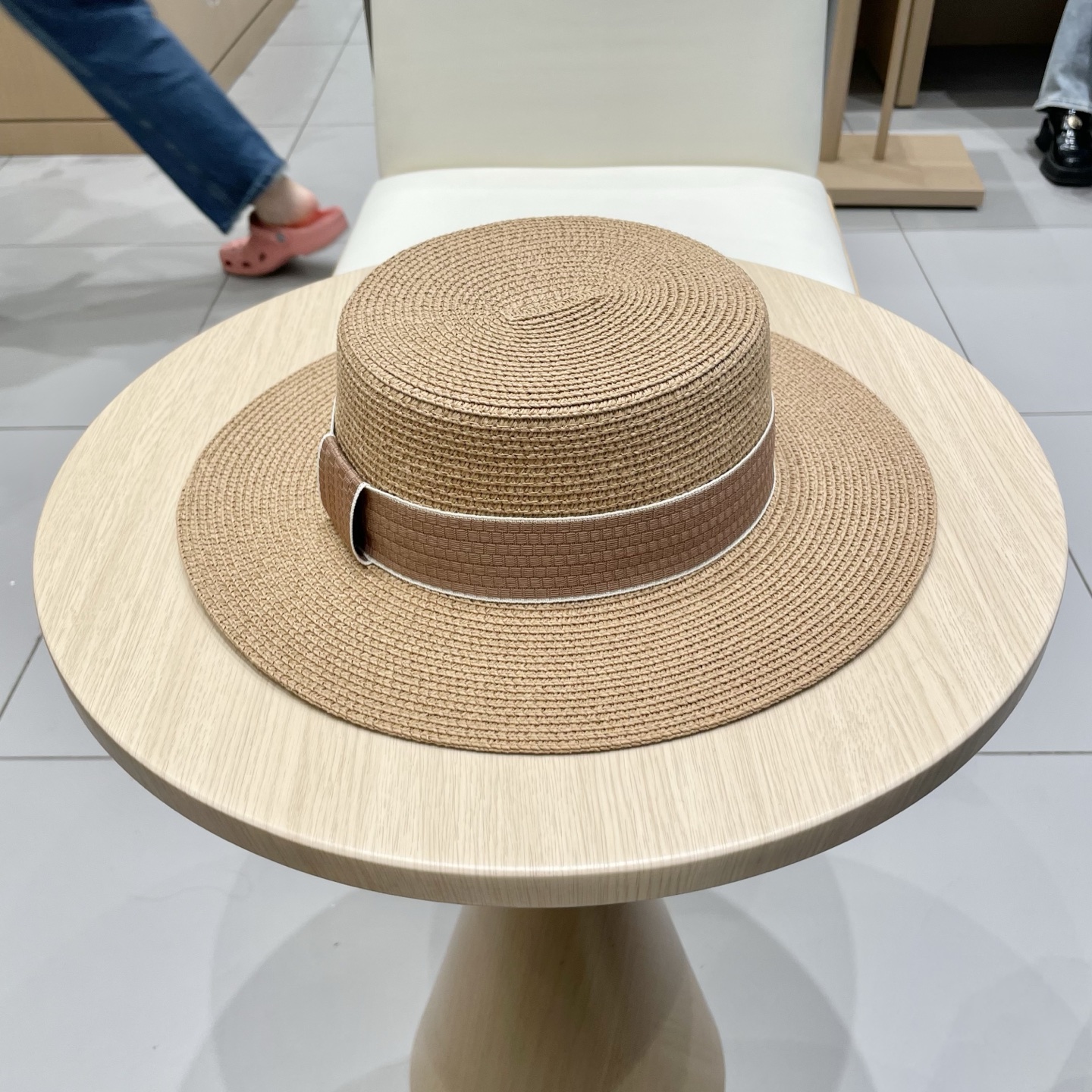  爱马仕新款草帽，平顶礼帽，头围57cm