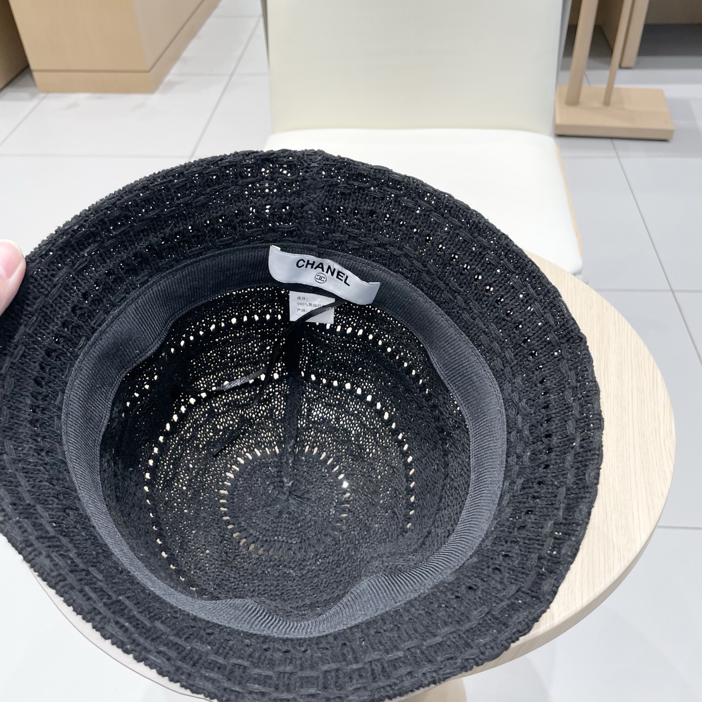  Chanel香奈儿镂空字母透气渔夫帽子女夏季防晒针织帽可折叠盆帽户外遮阳帽