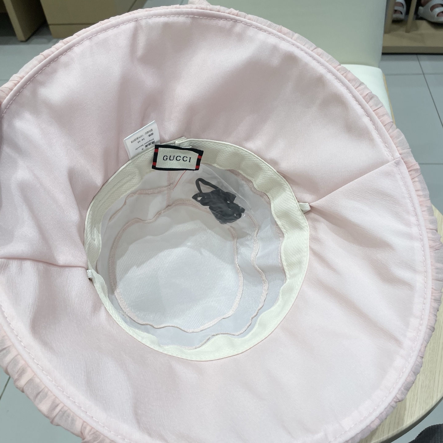  GUCCI古奇2025时尚气质优雅网纱遮阳帽女春夏出游仙女帽盆帽防晒遮阳太阳帽