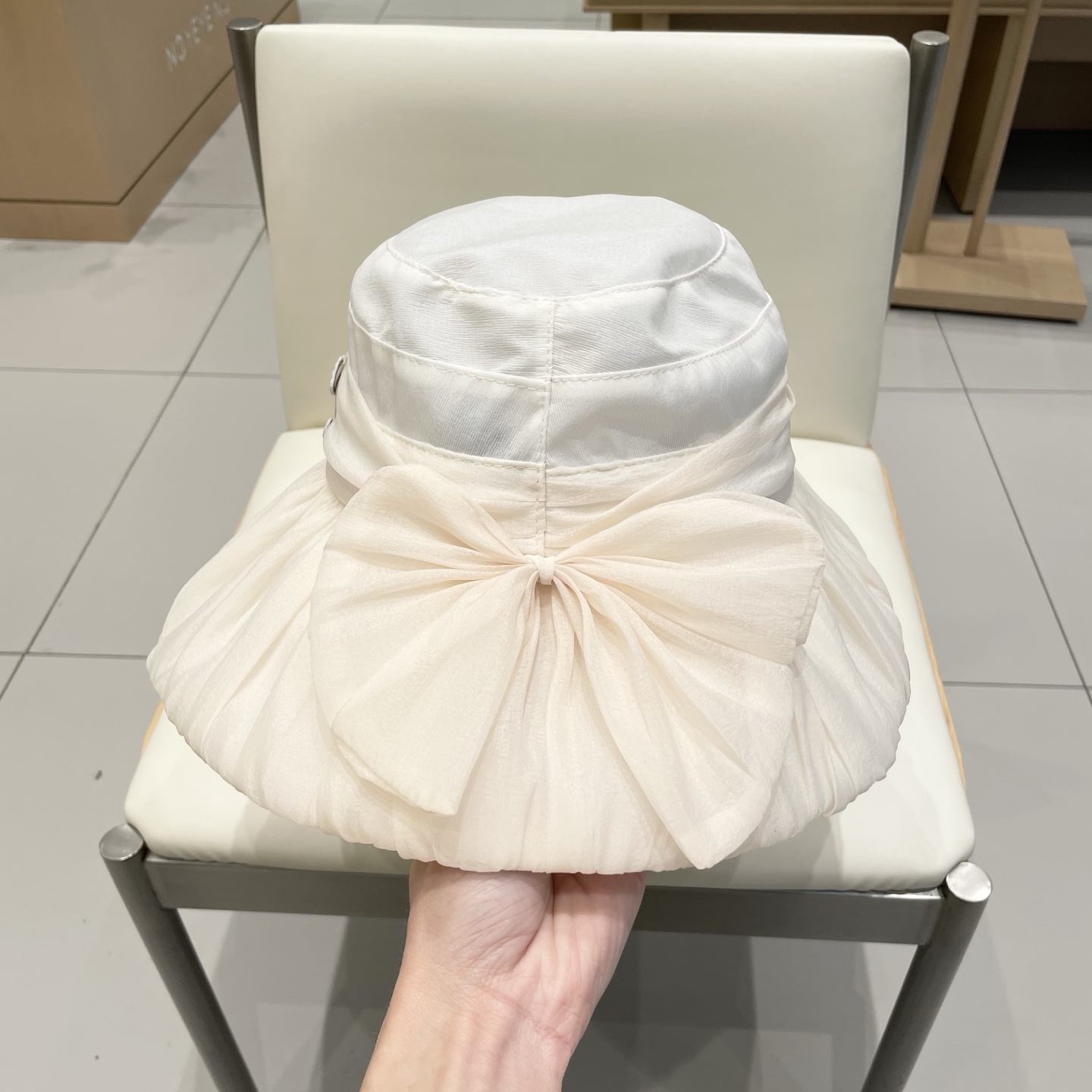  Chanel香奈儿春夏款时尚气质网纱遮阳帽女出游仙女帽大帽檐盆帽防晒遮阳太阳帽