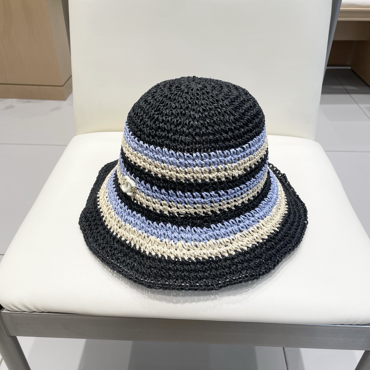  Chanel香奈儿草帽女春夏季出游百搭遮阳防晒帽显脸小镂空渔夫帽子潮