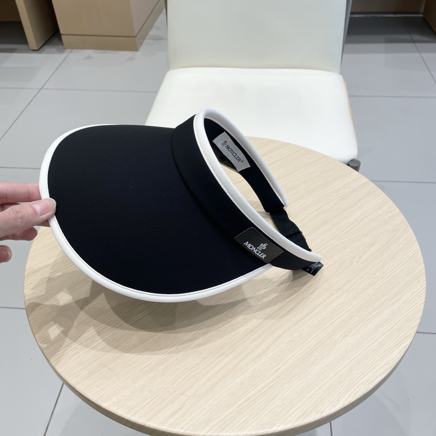   蒙口MONCLER防晒帽女款夏季防紫外线2025新款冰丝空顶遮阳帽遮脸大檐太阳帽子