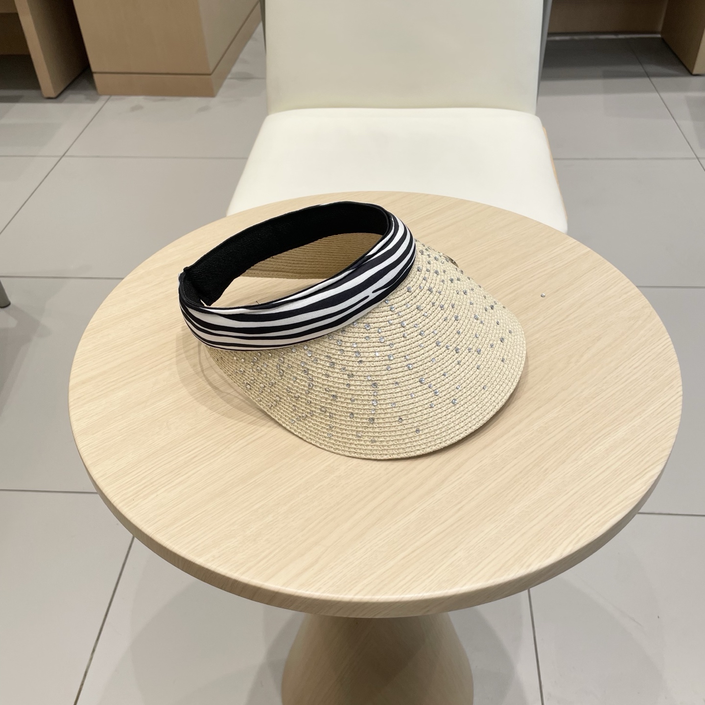  DIOR迪奥烫钻遮阳空顶帽女出游遮脸大檐防晒帽度假帽时尚发箍草帽太阳帽夏