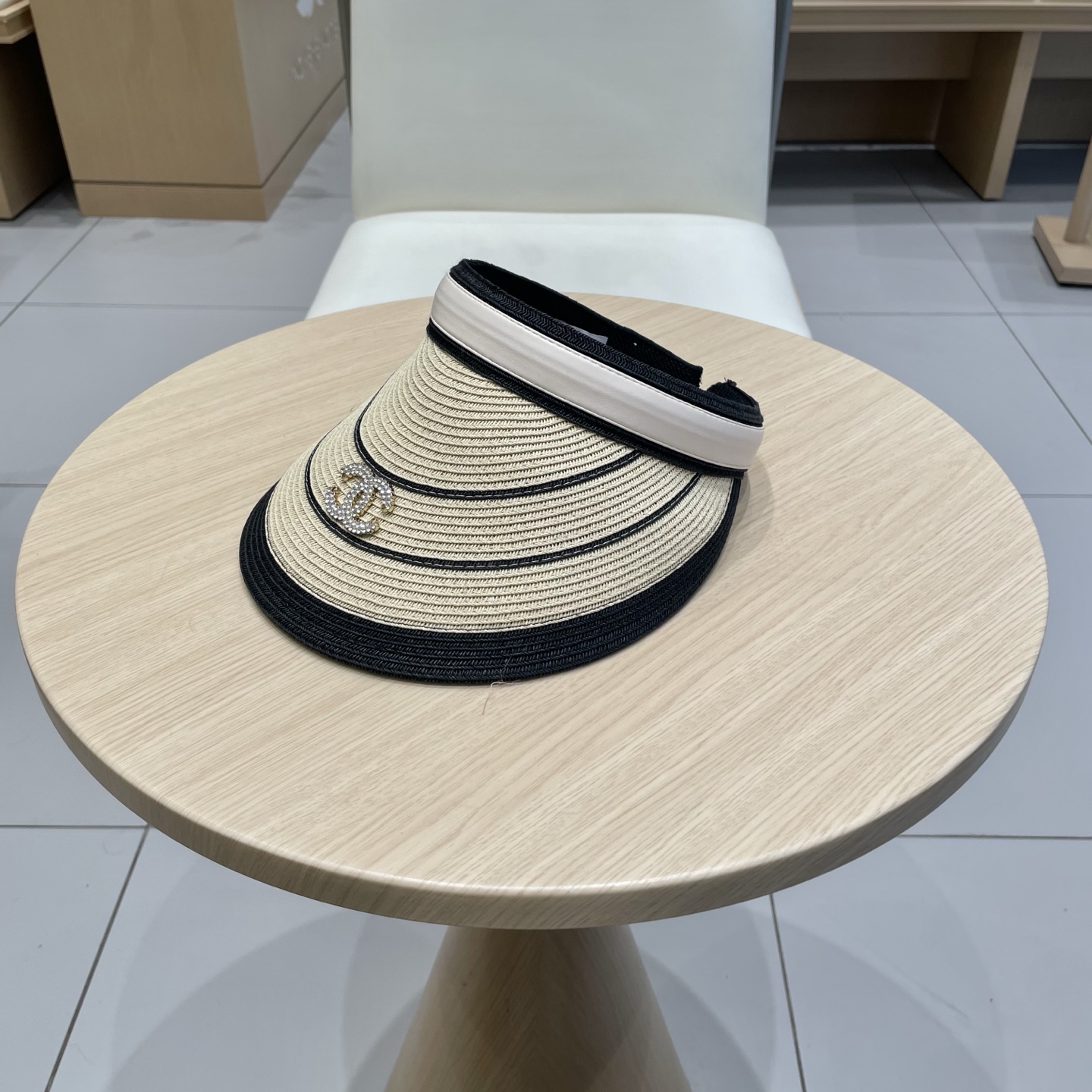  Chanel香奈儿空顶帽女2025夏季新款拼色细纸辫防晒帽遮阳逛街出游发箍帽子草帽