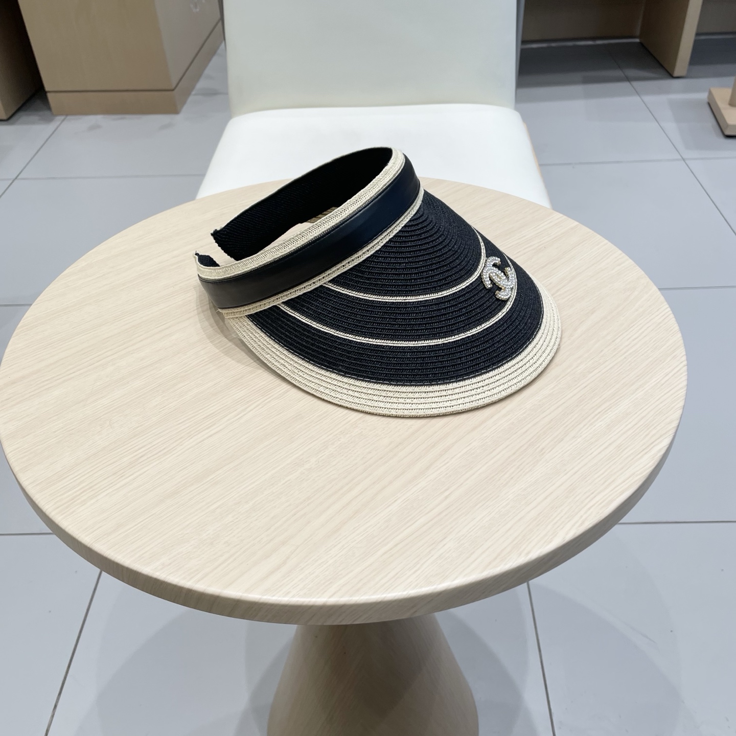  Chanel香奈儿空顶帽女2025夏季新款拼色细纸辫防晒帽遮阳逛街出游发箍帽子草帽