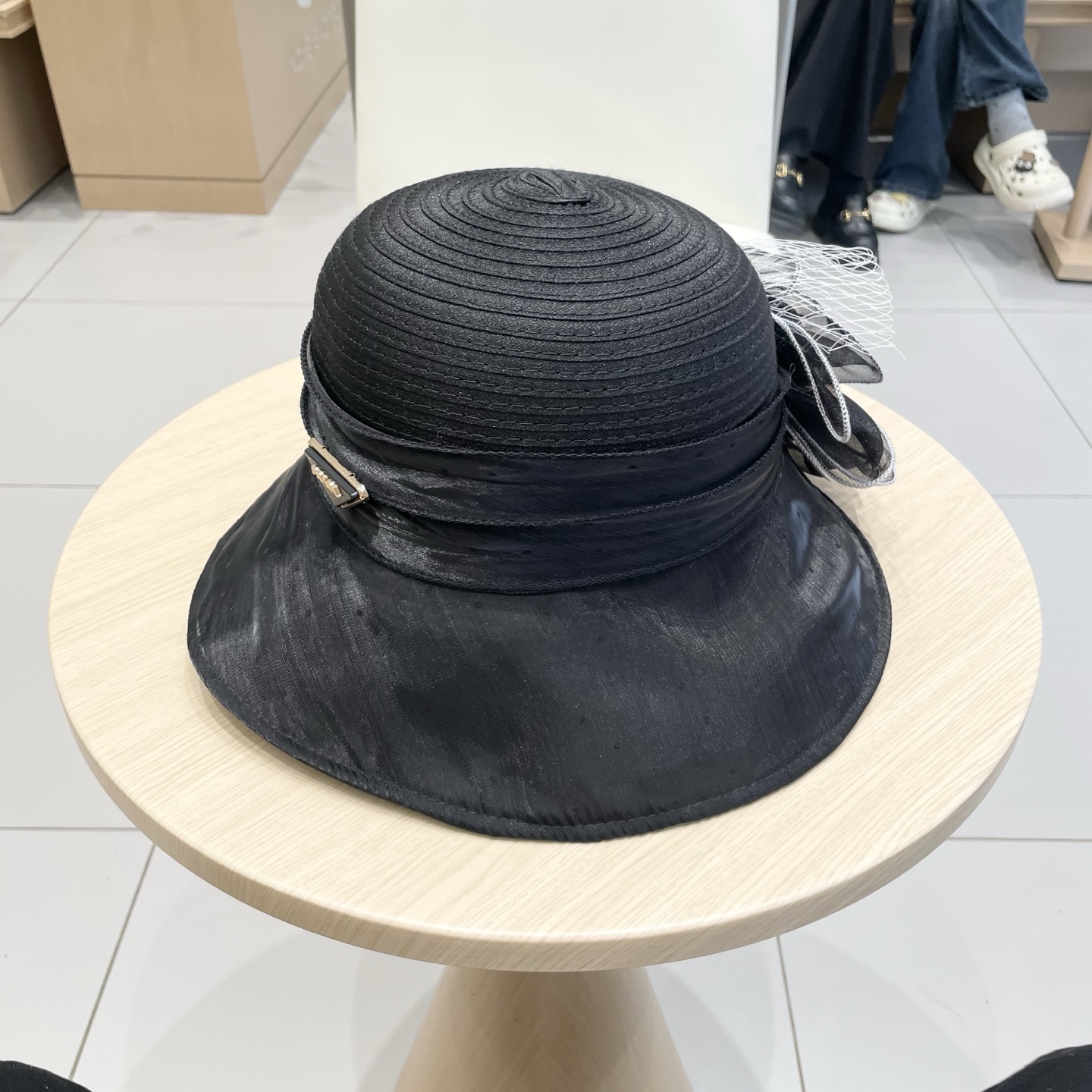  Prada普拉达优雅波点遮阳帽子女夏出行户外大花欧根纱防晒帽时尚透气凉帽