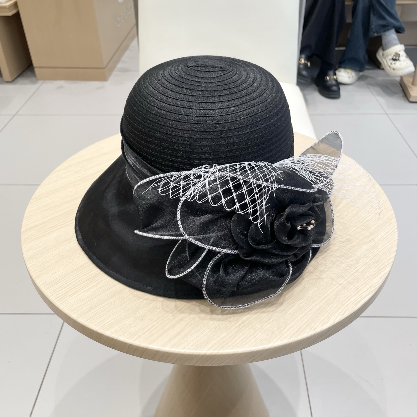  Prada普拉达优雅波点遮阳帽子女夏出行户外大花欧根纱防晒帽时尚透气凉帽