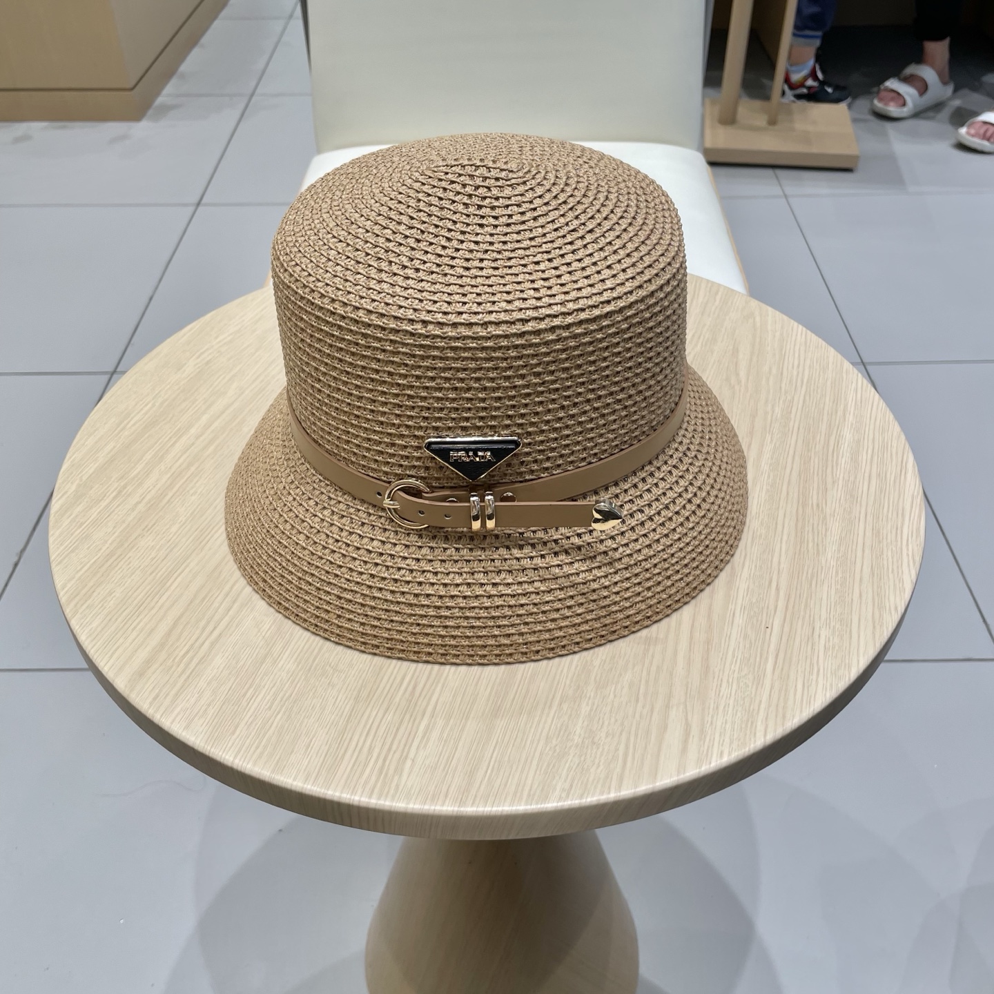  PRADA普拉达 草帽，名媛风盆帽，镂空高端定制，头围57cm