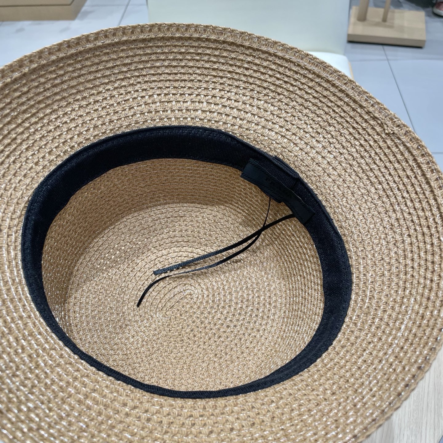  PRADA普拉达 草帽，名媛风盆帽，镂空高端定制，头围57cm