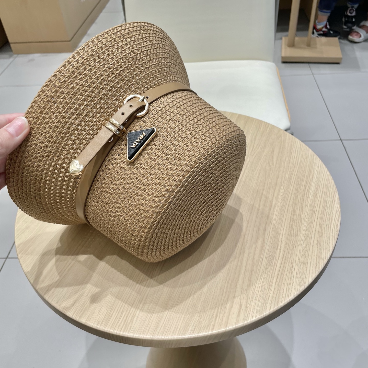  PRADA普拉达 草帽，名媛风盆帽，镂空高端定制，头围57cm