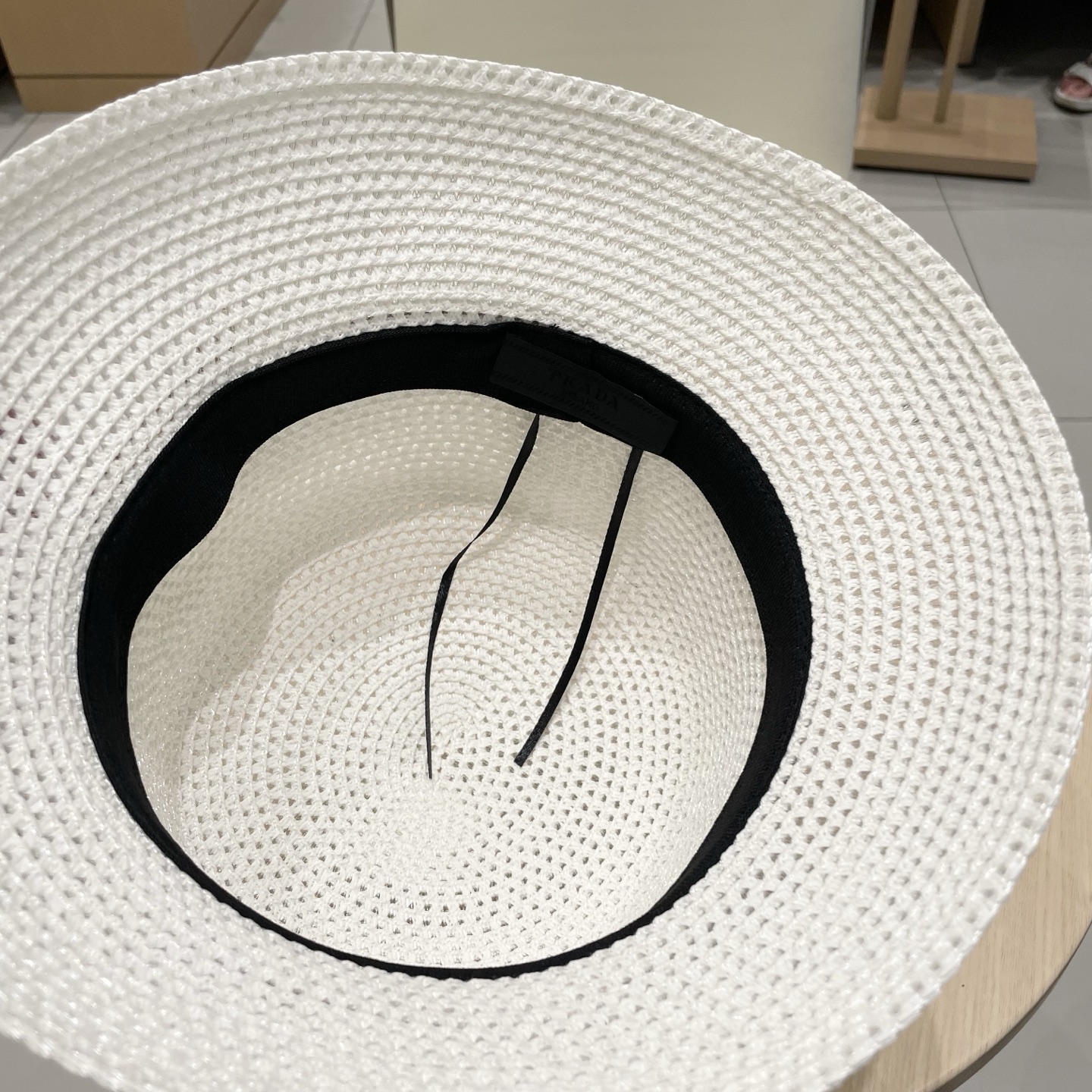  PRADA普拉达 草帽，名媛风盆帽，镂空高端定制，头围57cm