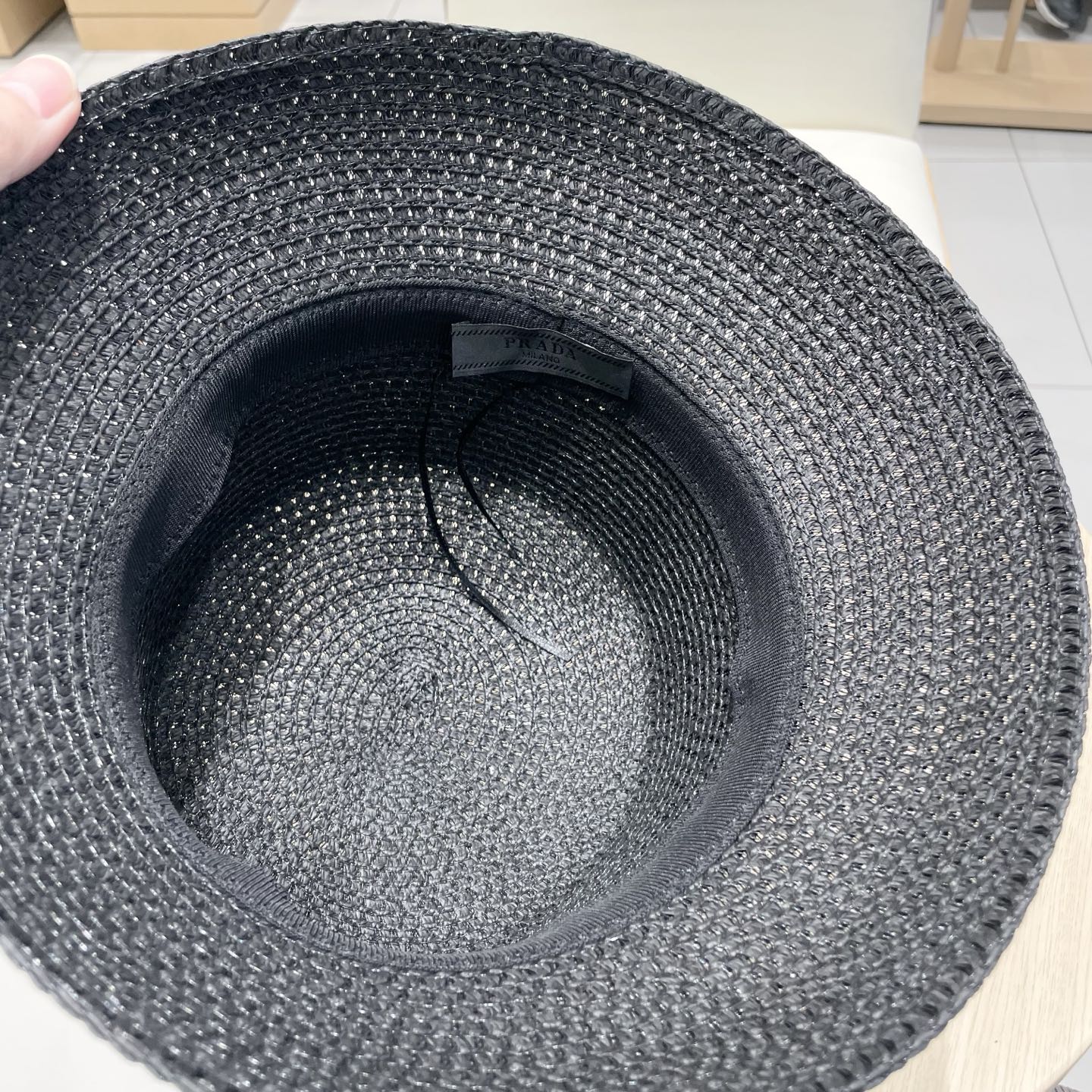  PRADA普拉达 草帽，名媛风盆帽，镂空高端定制，头围57cm