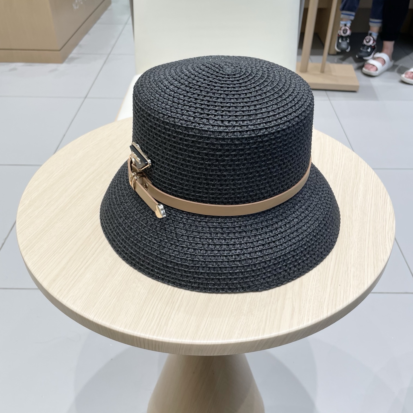  PRADA普拉达 草帽，名媛风盆帽，镂空高端定制，头围57cm
