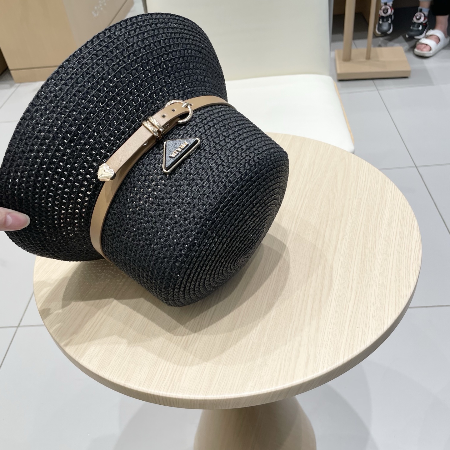  PRADA普拉达 草帽，名媛风盆帽，镂空高端定制，头围57cm