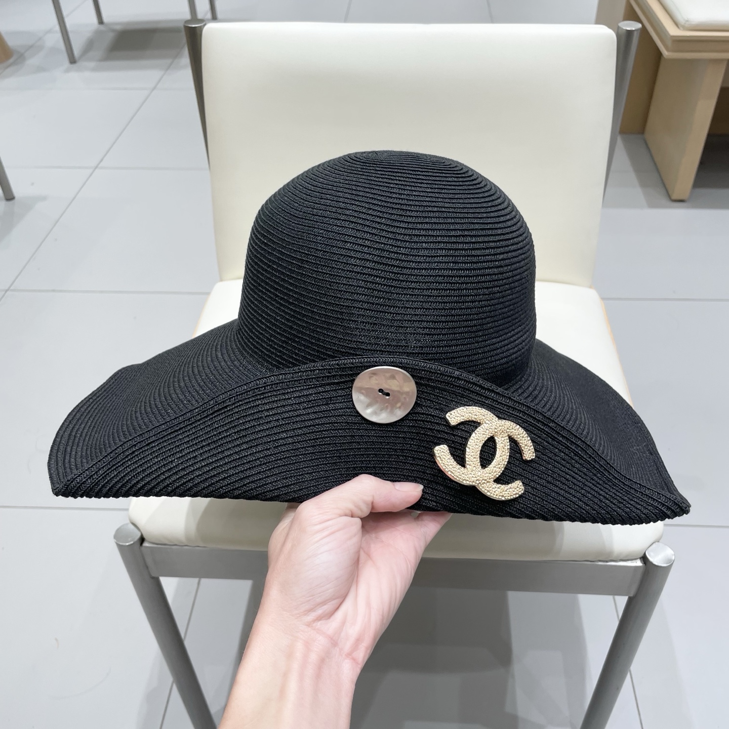 chanel香奈儿 2026新款草帽女海边大帽檐沙滩遮阳帽可折叠法式防晒帽子