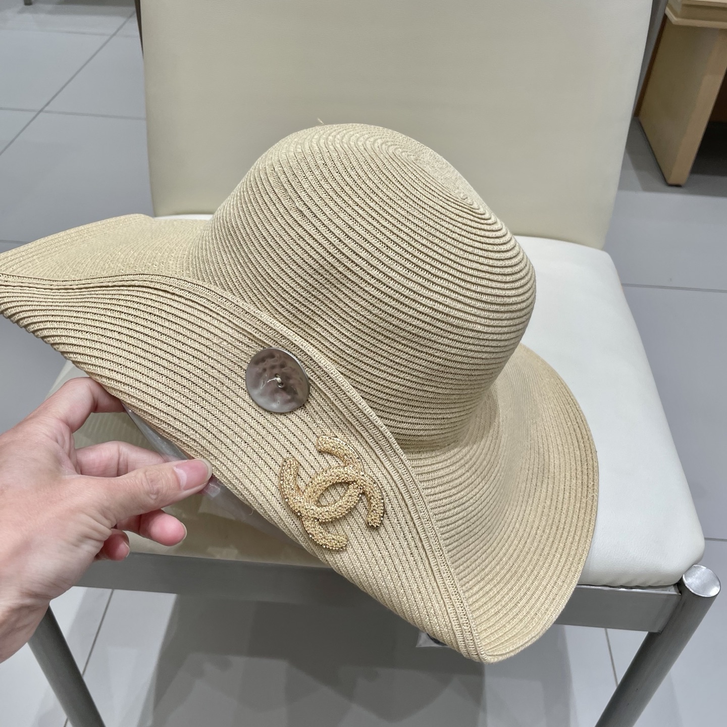 chanel香奈儿 2026新款草帽女海边大帽檐沙滩遮阳帽可折叠法式防晒帽子