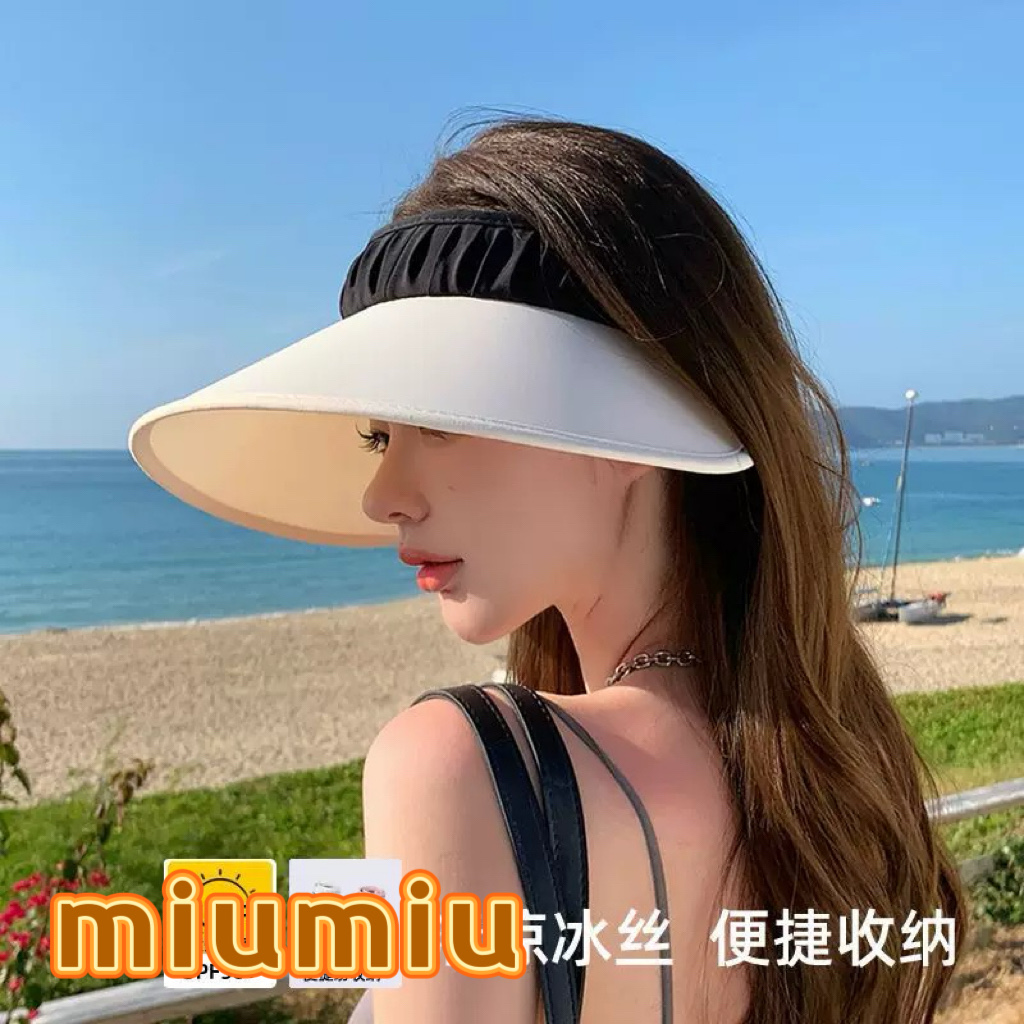  miumiu 缪缪 夏季空顶帽，跑步遮阳防晒两不误，夏季必备单品，戴着不闷热，非常有活力的一款，超级无