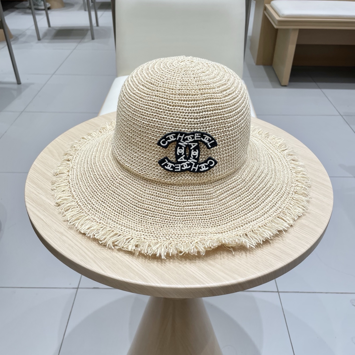  Chanel香奈儿沙滩洋气好看渔夫帽子女夏季沙滩出游拍照防晒遮阳草帽显脸小时尚