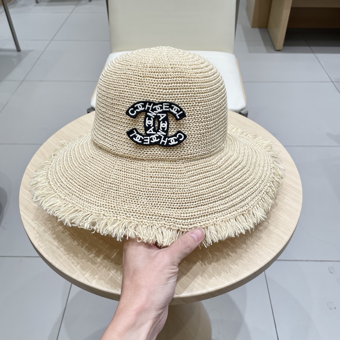  Chanel香奈儿沙滩洋气好看渔夫帽子女夏季沙滩出游拍照防晒遮阳草帽显脸小时尚
